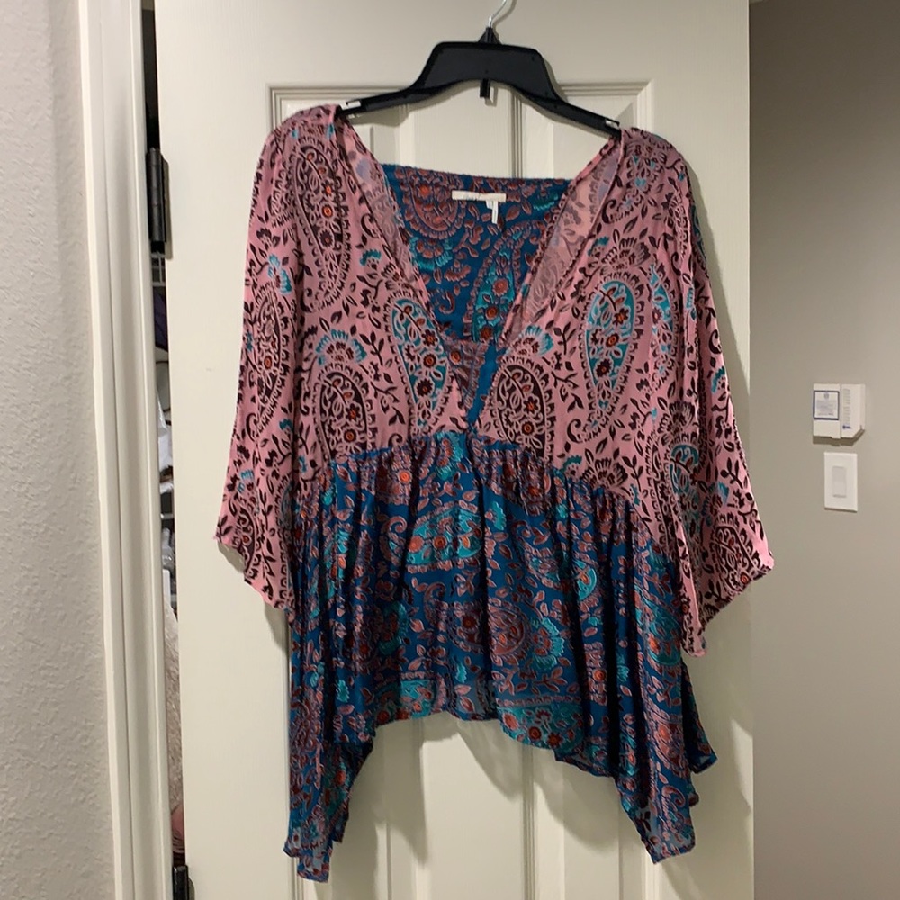 Jewel colored flowing top from Anthropologie!